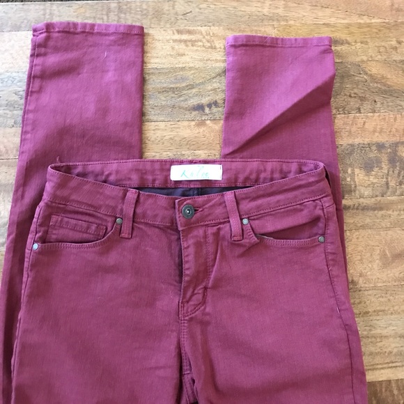 Burgundy Skinny Jeans - Picture 2 of 2